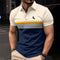 Polo Deportivo Hombre Bloques de Color a Rayas con Cuello Golf