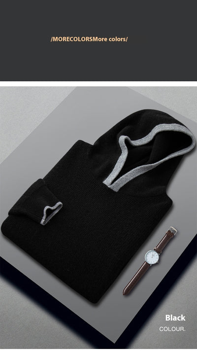 Suéter de Cachemira Holgado con Agujas Contraste para Hombre - Image 16