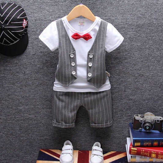 Conjunto Formal para Niño: Camiseta + Chaleco Gentleman de Algodón - Image 2