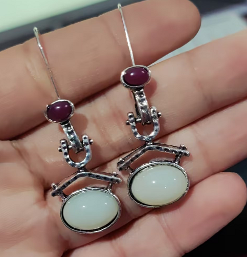 Aretes de Calcedonia y Amatista - Image 7