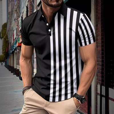 Polo Ejecutivo con Estampado a Rayas para Hombre - Image 4