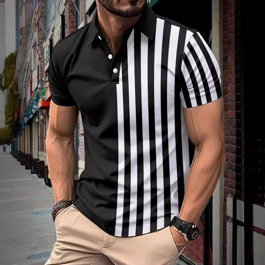 Polo Ejecutivo con Estampado a Rayas para Hombre - Image 4