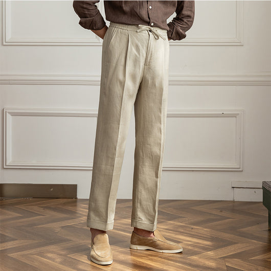 Pantalón de Lino Ligero con Ajuste Tethered para el Día a Día - Image 4