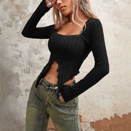 Blusa Corta Exclusiva de Diseño Europeo Americano para Otoño Invierno - Image 3