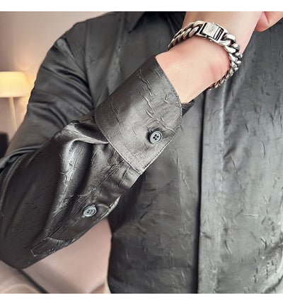 Camisa Larga Hombre Ice Silk Textura Premium - Transpirable y Fresca - Image 16