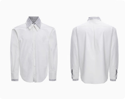 Camisa de Hombre con Parches Contrastantes y Rayas - Image 2