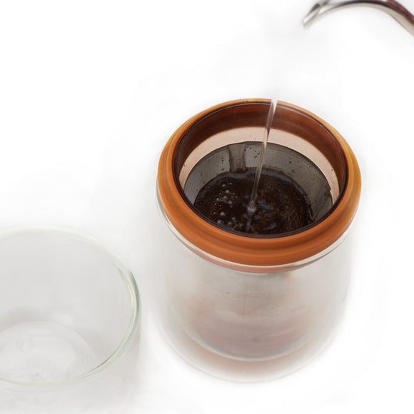 Taza de Viaje de Vidrio con Filtro Colgante para Café Artesanal