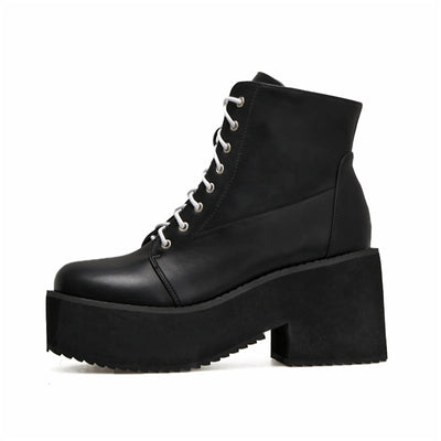Botas Martin de Cuero Grueso Estilo Punk Harajuku con Cierre - Image 3