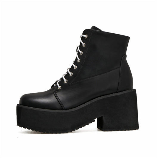Botas Martin de Cuero Grueso Estilo Punk Harajuku con Cierre - Image 3