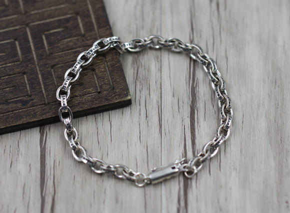 Pulsera de Plata Esterlina 925 con Letras del Alfabeto Inglés