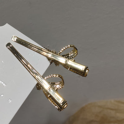 Pasador de Cabello Perla Diamante con Lazo Metálico - Image 6
