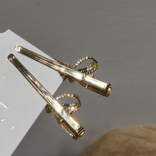 Pasador de Cabello Perla Diamante con Lazo Metálico - Image 6