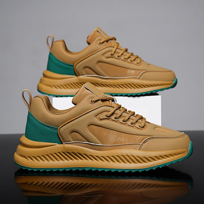 Tenis Deportivos de Plataforma Ligeros con Suela Suave - Cuero Casual para Hombre