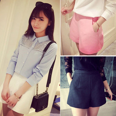 Shorts Cintura Alta Ancha Elegante - Image 2