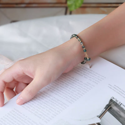 Pulsera de Ágata Verde con Cuentas de Cuarzo para Atraer Prosperidad - Image 4