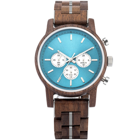 Reloj Deportivo de Madera para Hombre con Respaldo de Acero Inoxidable - Image 5
