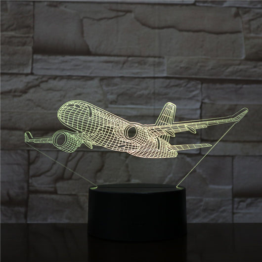 Lámpara 3D Holográfica Avión Personalizada - Luz Nocturna LED para Niños - Image 2