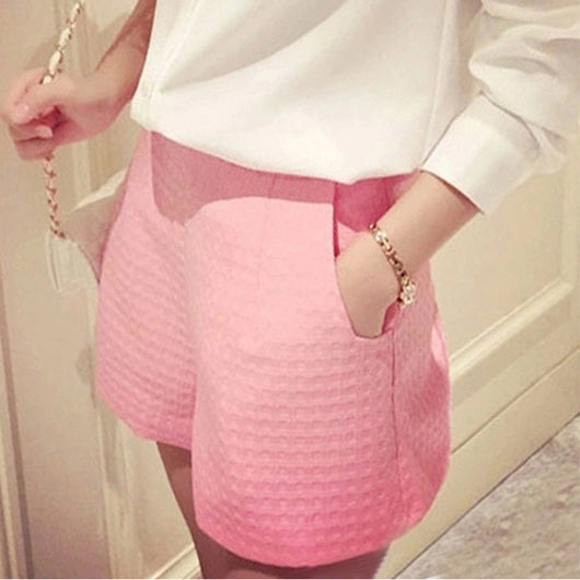 Shorts Cintura Alta Ancha Elegante
