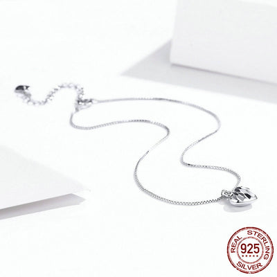 Pulsera de Tobillo en Plata Esterlina con Dije de Amor Plateado - Image 3