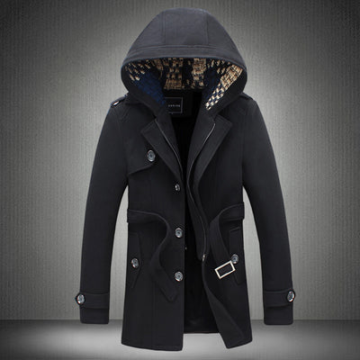 Abrigo Impermeable Corto con Capucha para Hombre - Image 3