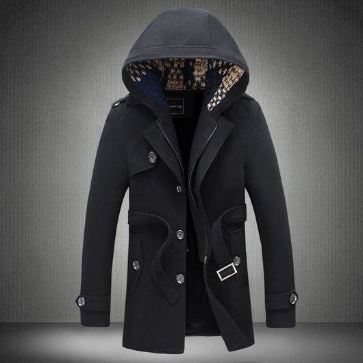 Abrigo Impermeable Corto con Capucha para Hombre - Image 3