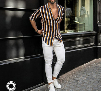 Camisa de Manga Larga a Rayas para Hombre - Image 11