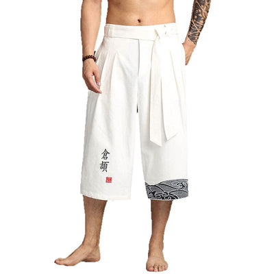 Pantalones Anchos Estilo Chino para Hombre en Algodón y Lino - Image 6