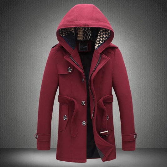 Abrigo Impermeable Corto con Capucha para Hombre - Image 2