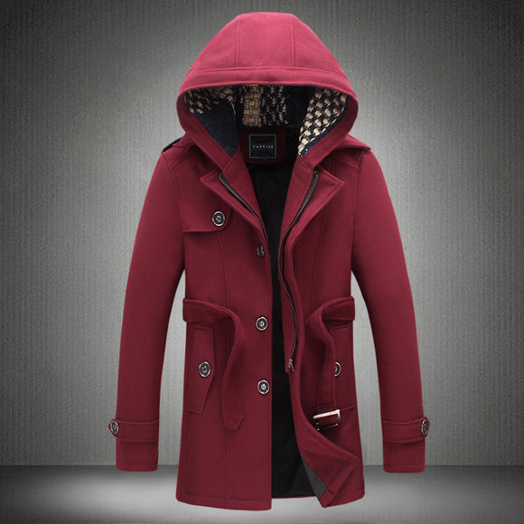 Abrigo Impermeable Corto con Capucha para Hombre