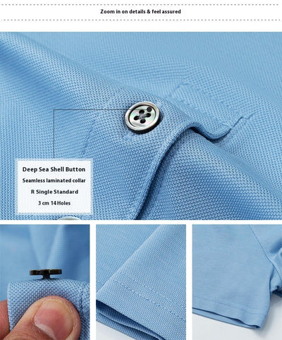 Polo de Seda Morera para Hombre - Camiseta Casual de Manga Corta - Image 11