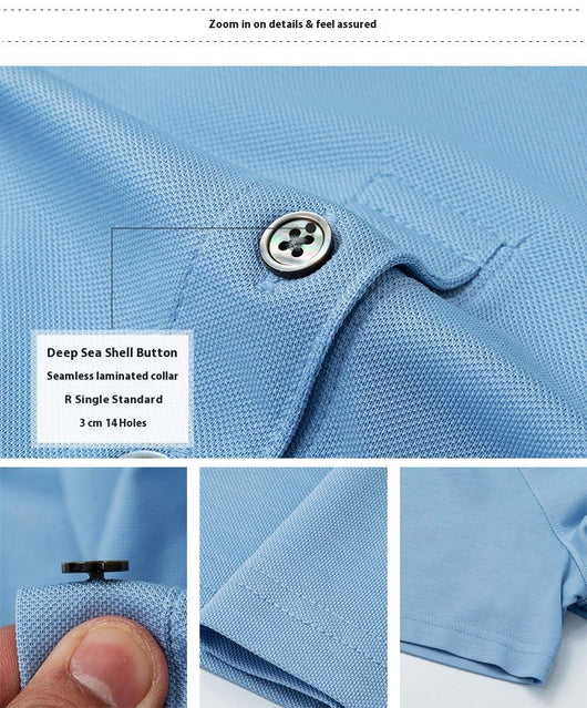 Polo de Seda Morera para Hombre - Camiseta Casual de Manga Corta - Image 11