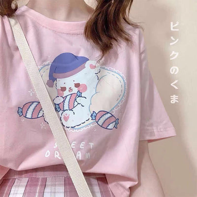 Blusa Crop Top Japonesa Suelta y Fresca - Camiseta Corta Versátil de Cintura Alta - Image 11