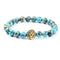 Azul Malachite Lion Head Beaded Bracelet Photo Color