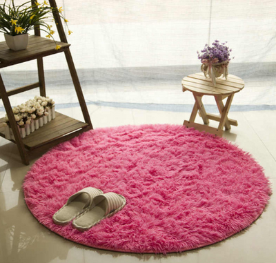 Alfombra Redonda de Pelaje Suave para Sala, Dormitorio y Cuarto Infantil - Image 8