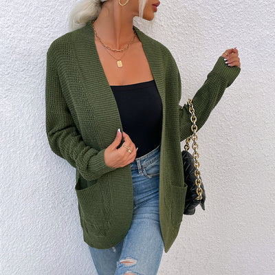 Suéter Tejido para Mujer con Bolsillos Curvos y Dobladillo Elegante - Image 9