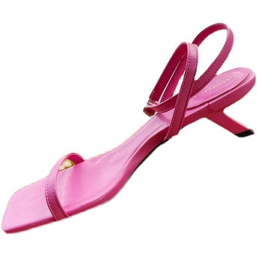 Sandalias Stiletto Punta Cuadrada con Tira Ajustable - Image 3