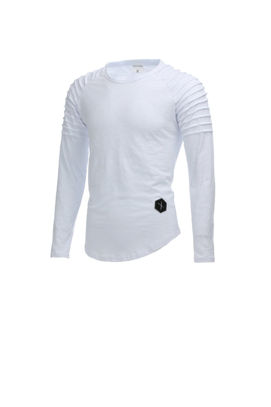 Camiseta Manga Larga Cuello Redondo Color Sólido - Image 14