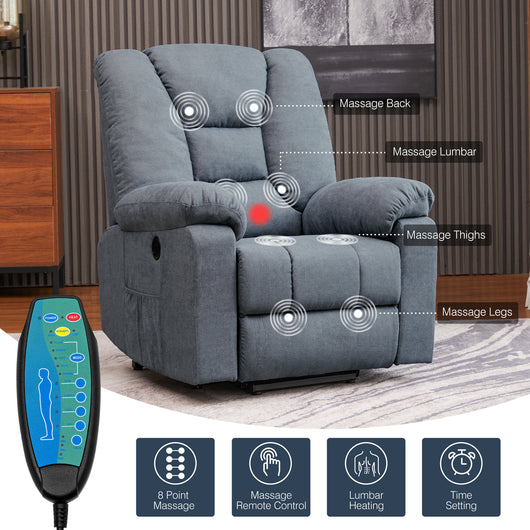 Sillón Reclinable Eléctrico Multifuncional de Masaje para Sala y Dormitorio - Image 10