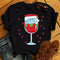 Playera Navideña de Parejas con Copas de Vino - Diseño Unisex