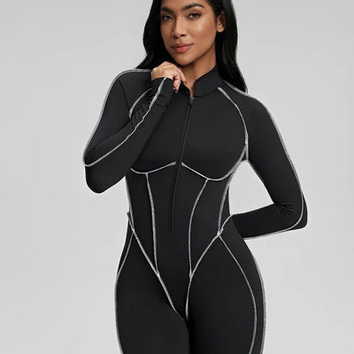 Traje de Yoga Deportivo Entallado con Diseño Asimétrico y Soporte de Pecho - Image 4