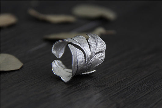 Anillo de Plata Esterlina con Hoja Vintage para Hombre y Mujer - Image 4