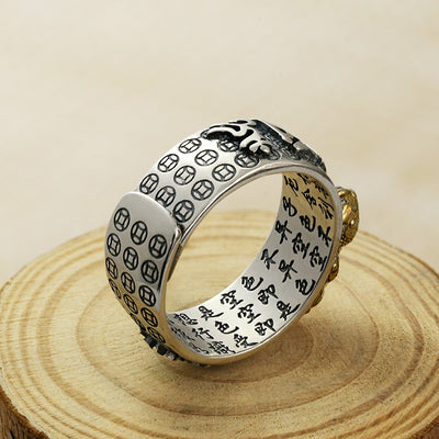 Anillo Pixiu de Plata 99 Pura para Hombre - Tránsito y Meridiano del Corazón - Image 18