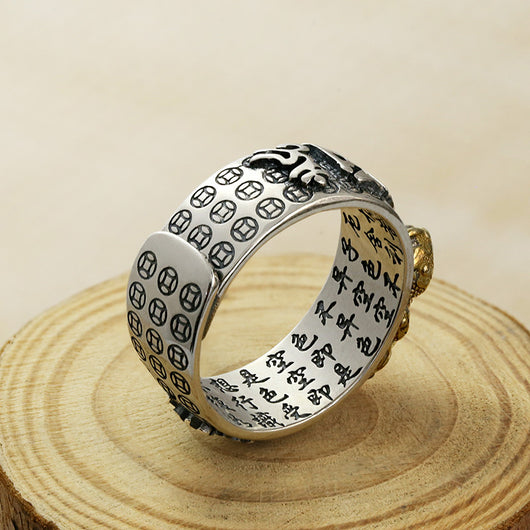 Anillo Pixiu de Plata 99 Pura para Hombre - Tránsito y Meridiano del Corazón - Image 18