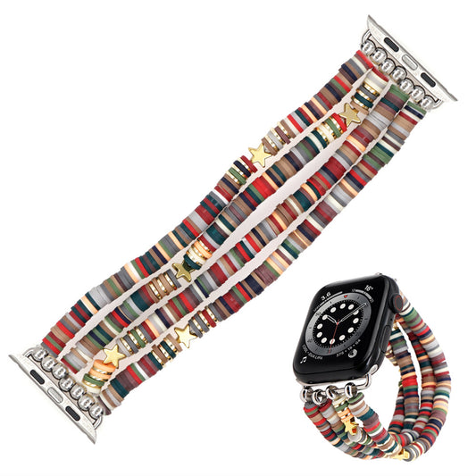 Correa de Reloj Artesanal en Cerámica Suave - Diseño Multicolor Negro - Image 2