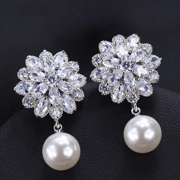 Aretes de Circonita Micro Prisma Hielo