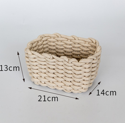 Cesta de Almacenamiento Tejida a Mano en Algodón Grueso Estilo Nórdico - Image 10