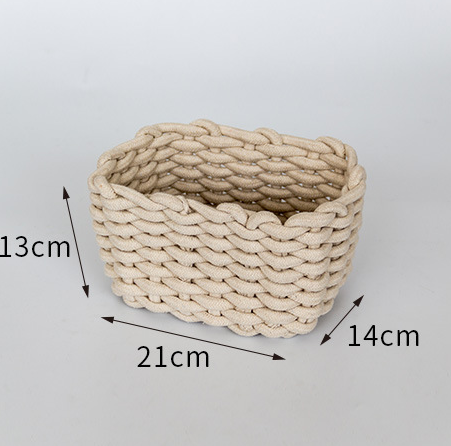 Cesta de Almacenamiento Tejida a Mano en Algodón Grueso Estilo Nórdico - Image 10