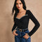 Blusa Base Layer Ajustada con Strass para Mujer