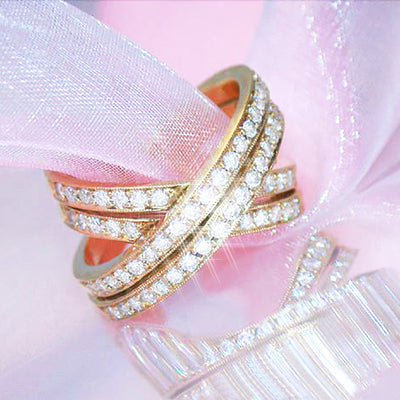 Anillo Elegante Doble Fila con Cruz y Circonita para Mujer - Image 4