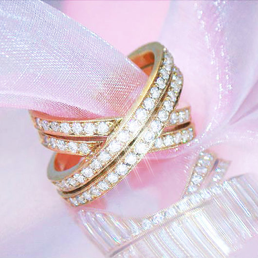 Anillo Elegante Doble Fila con Cruz y Circonita para Mujer - Image 4
